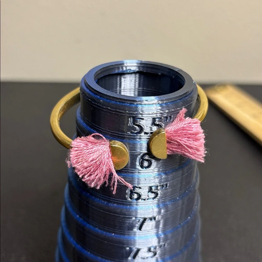 Madewell Pink Fringe Hinge Gold Tone Cuff Bangle Bracelet Jewelry Boho